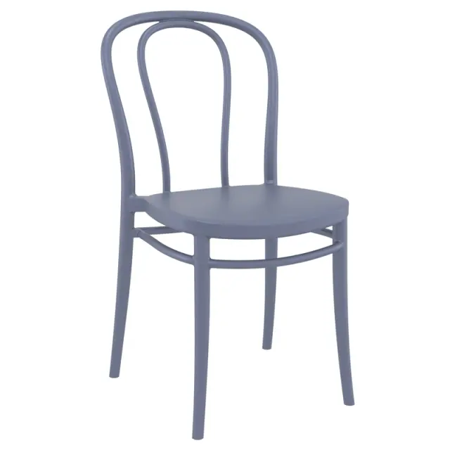 Καρέκλα Στοιβαζόμενη VICTOR Σκούρο Γκρι PP 45x52x85cm