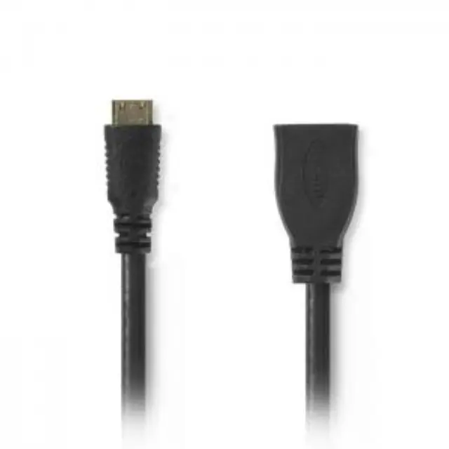 Καλώδιο High speed HDMI with Ethernet, HDMI mini αρσ. - HDMI θηλ. με επίχρυσες επαφές, 0.20m. 3