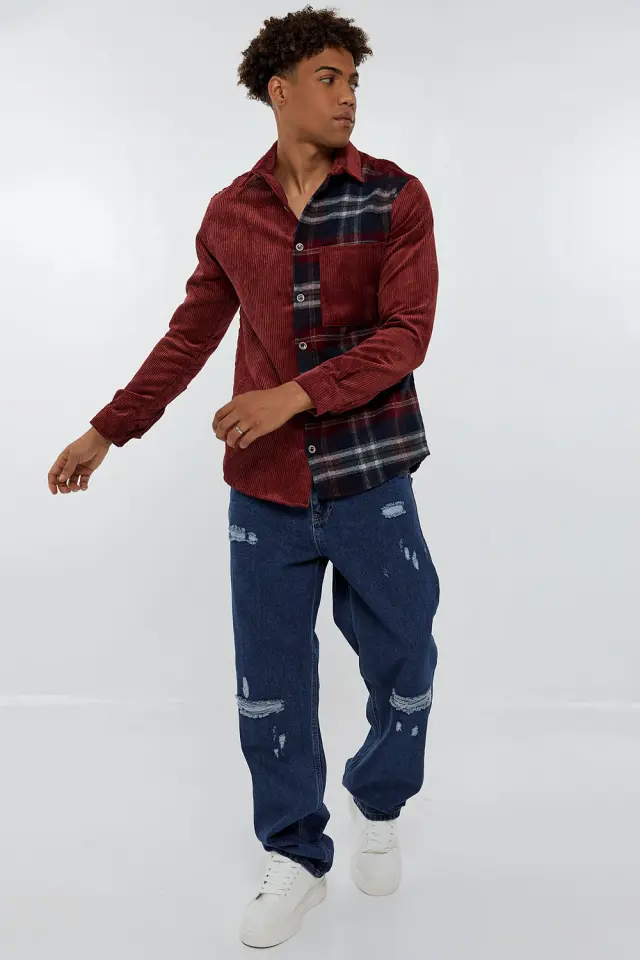 Παντελόνι Jean Loose Fit με Φθορές Μπλε Σκούρο