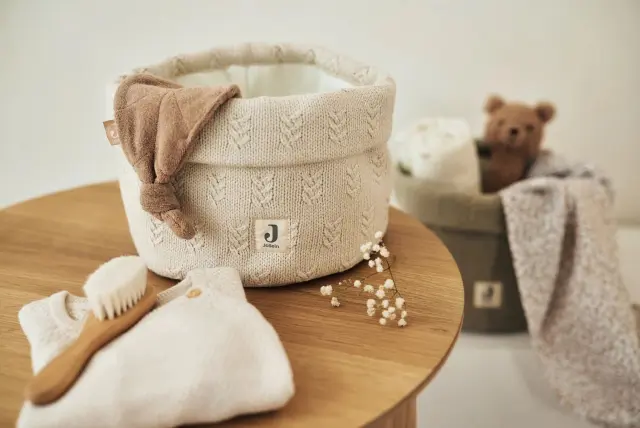 Πλεκτό Καλάθι Αποθήκευσης Grain Knit Sand – Jollein 3