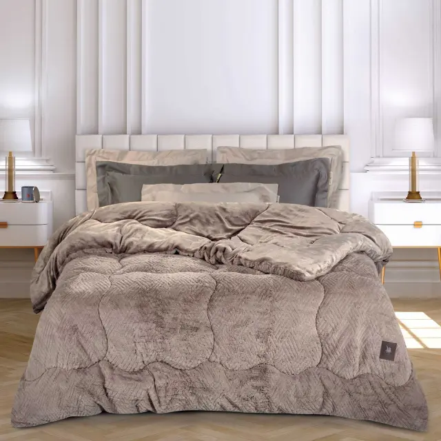 Κουβερτοπάπλωμα 240x250 King Size 770gsm Essential Greenwich Polo Club 3953 Taupe 100% Πολυέστερ