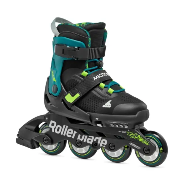 Rollerblade Microblade XT - Μαύρα/Πετρόλ ρυθμιζόμενου μεγέθους παιδικά inline rollers - 36.5-40.5 2