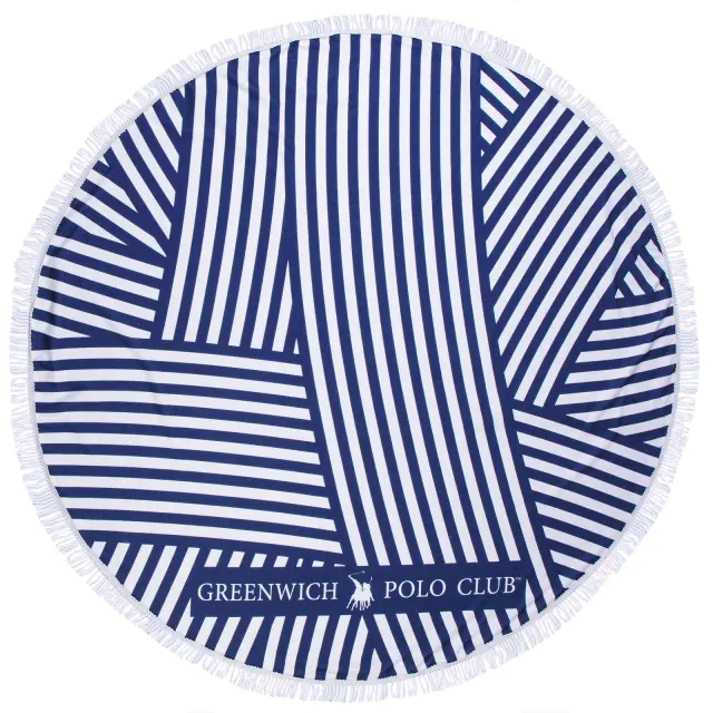 Πετσέτα Θαλάσσης Στρογγυλή R150 Essential Greenwich Polo Club 3688 Μπλε-Λευκό