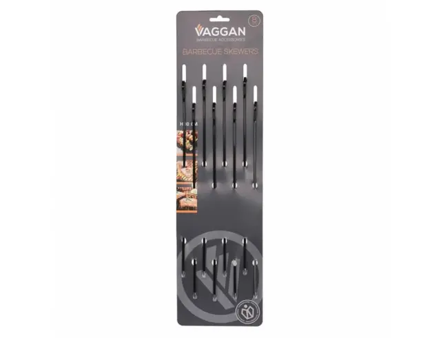 8 Μεταλλικά σουβλάκια μπάρμπεκιου Vaggan (C83500510) Aνοξείδωτο ατσάλι, Με αντικολλητική επίστρωση, 40 cm C83500510