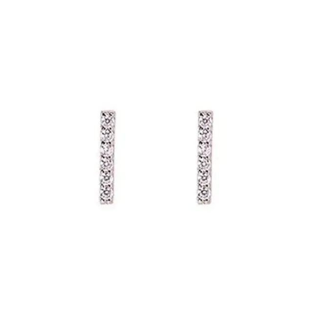 Medisei Ασημένια Σκουλαρίκια - Rodium Crystal Bar No 05411 1Ζευγάρι