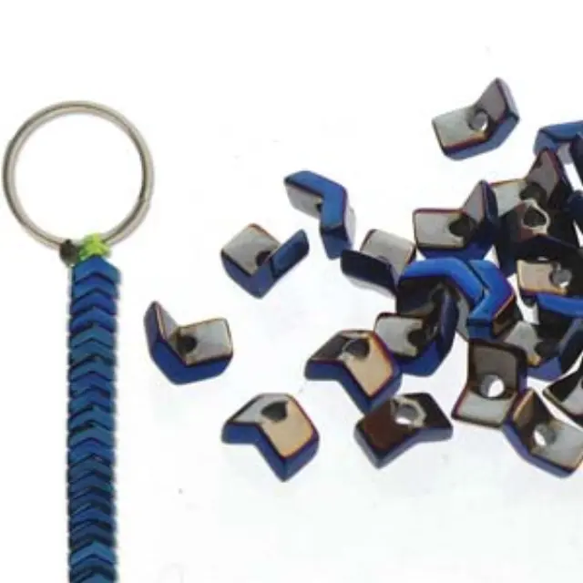 Χάντρα Αιματίτης Blue - Chevron 1x3mm ~120τεμ
