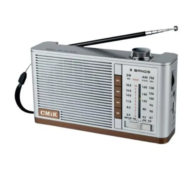 CMiK MK-999BT Φορητό Ραδιόφωνο Επαναφορτιζόμενο με Bluetooth και USB Γκρι