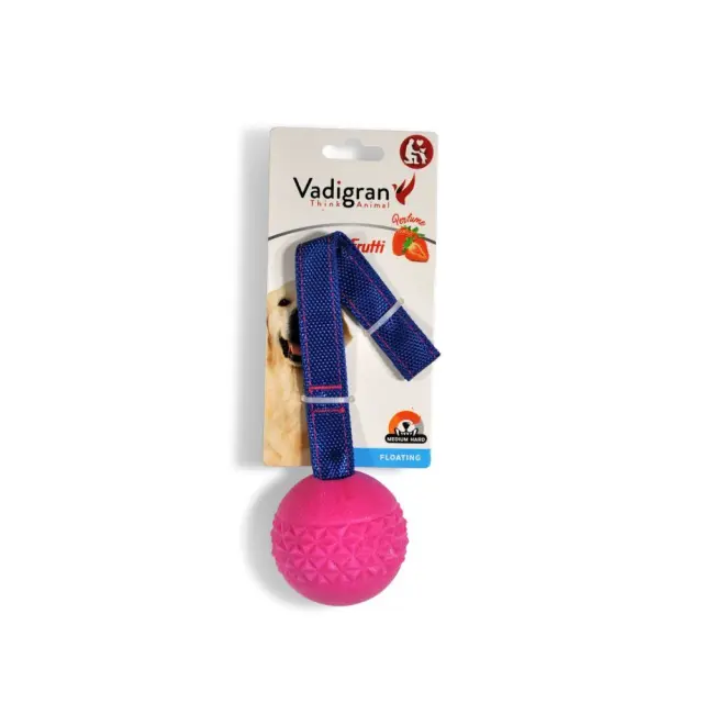 Vadigran Red Frutti Παιχνίδι Καουτσούκ TPR Μπάλα με Σχοινί 6.3cm 70gr 3