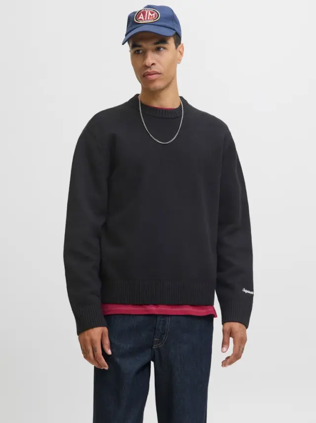 JORNORREBRO KNIT CREW NECK SN - Black