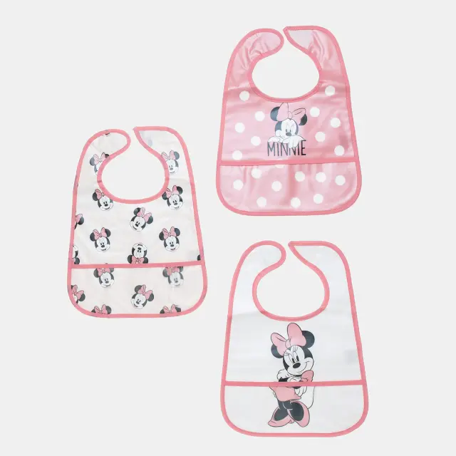 Σαλιάρες σετ 3τμχ με τσέπη Disney Minnie Mouse