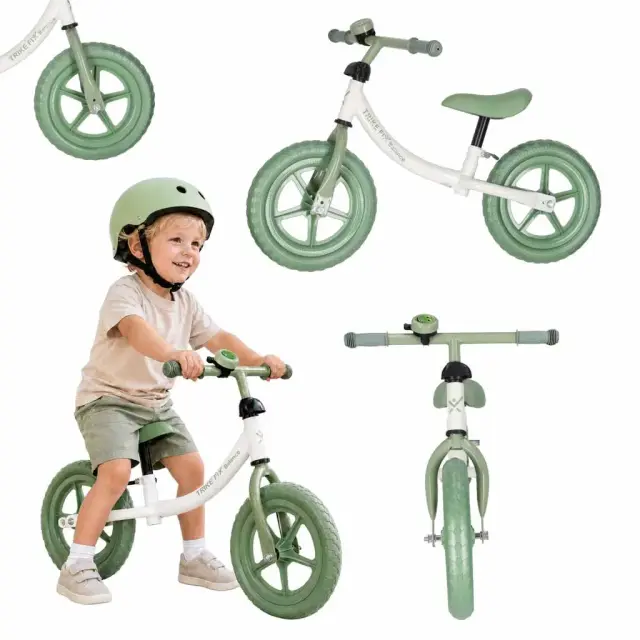 Trike Fix Balance παιδικό ποδήλατο ισορροπίας με κουδούνι λευκό-πράσινο