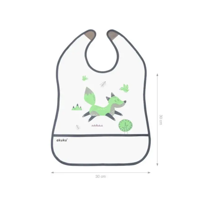 Σαλιάρα με Velcro 30x30cm Closer Green Fox Akuku A0519 3