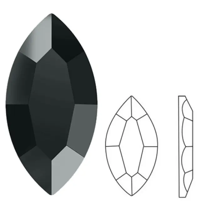 Swarovski 2200 Navette Jet 8x4mm - 8τεμ
