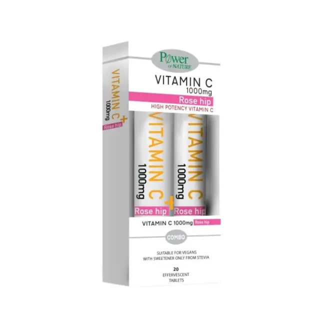 POWER HEALTH Promo High Potency Vitamin C 1000mg Rose Hip, 2x20 Αναβράζοντα Δισκία