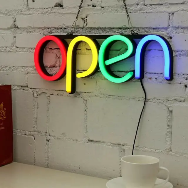Open Στατική Πινακίδα LED Μονής Όψης SDS-7059 40x15cm Κίτρινο / Κόκκινο / Μπλε / Πράσινο