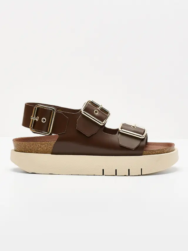 Genuins Πέδιλα Γυναικείο δέρμα Καφέ GEN/FELINA PLATFORM BROWN - 37 3