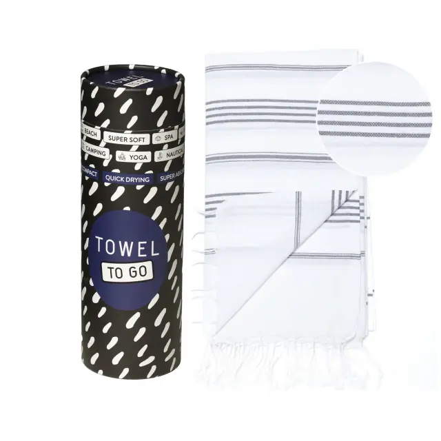 Towel To Go Ipanema Πετσέτα Θάλασσας - Hammam White