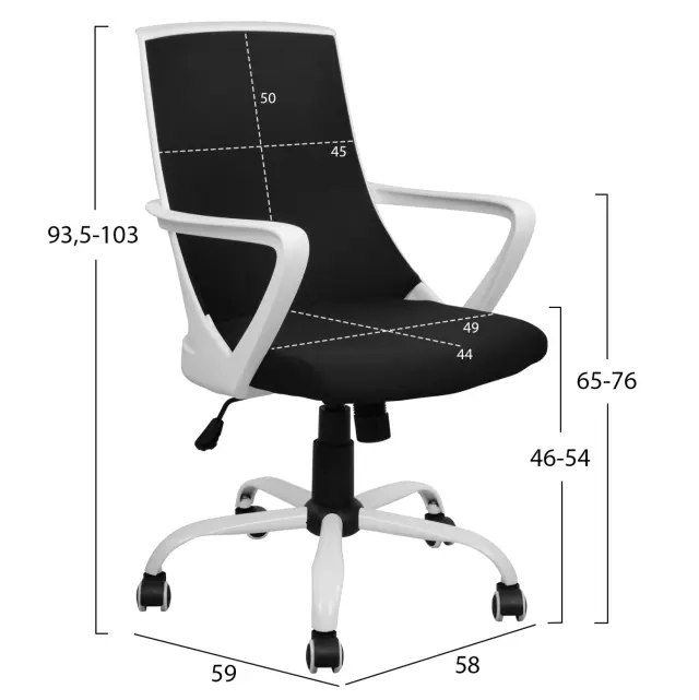 Καρέκλα γραφείου Malfoi μαύρΟ Mesh & πόδι μεταλλικό 58x59x103 εκ. 2