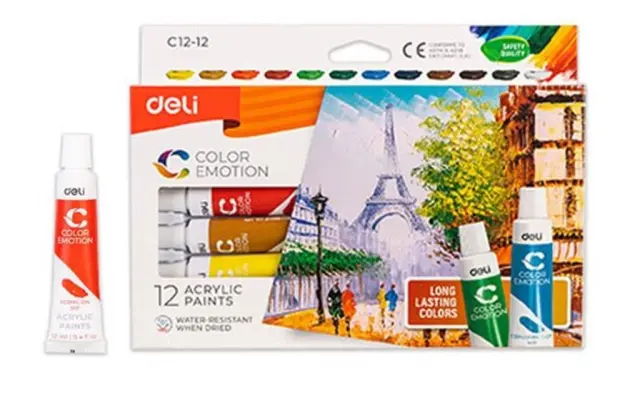 Ακρυλικά Χρώματα Deli Color Emotion 12 ml 12 τεμ. / 231.006127 (Deli)