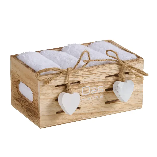 Σετ 4 Τεμ Λαβέτες 30x30 Soft Das Home 4006 White 100% βαμβακερό