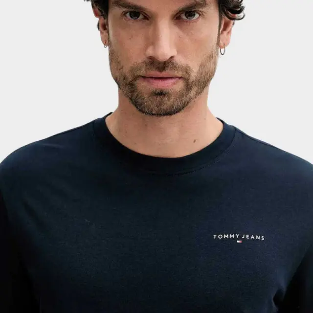 Tommy Hilfiger - Ανδρικό T-shirt Linear Chest Slim Fit DM0DM21780-C1G Μπλε Σκούρο - 2XL 3