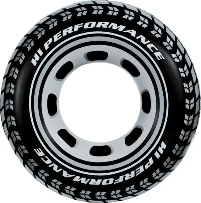 Intex Giant Tire Tube Γιγάντιο Φουσκωτό Σωσίβιο Τροχός Με Ακτινωτό Πέλμα & Πλευρικό Τοίχωμα - 91εκ. Διάμετρος - 9+Χρ.