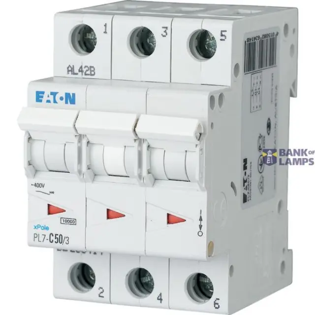 PL7-C50/3 Miniature circuit breaker (MCB), 50 A, 3p, characteristic: C