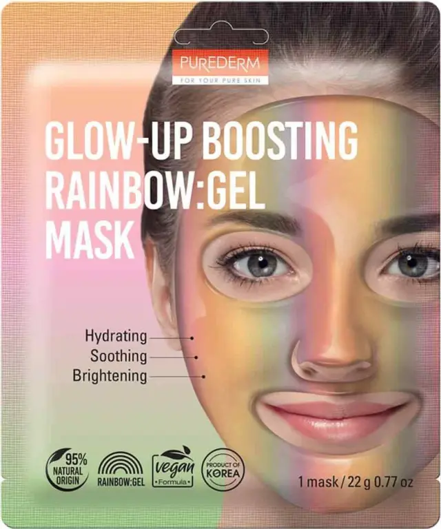 Purederm Glow-Up Boosting Rainbow:Gel Mask Μάσκα Προσώπου Υδρογέλης 22g