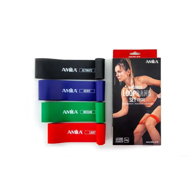 Amila Rubber Mini 4 Piece 5-9kg 30x5cm Loop Bands Πολύχρωμο 96617 (Amila) - One Size