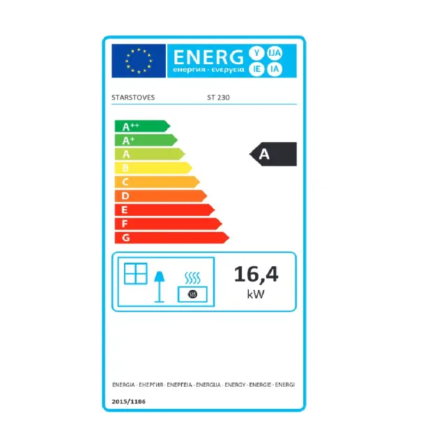 Starstoves ST 230 Aero Χαλύβδινη Ξυλόσομπα Αερόθερμη 16.4kW Γκρι 2