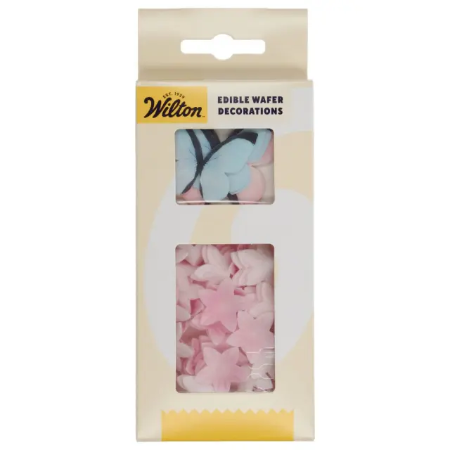 Wilton Βρώσιμες Πεταλούδες & Λουλούδια Παστέλ Ροζ -30τμχ.
