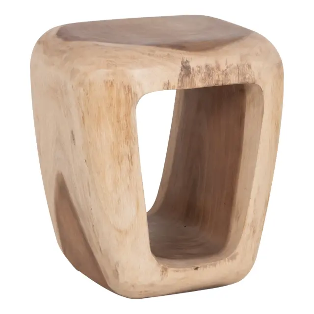Σκαμπό Dens ξύλο Suar σε φυσικό 38x34x48 εκ.