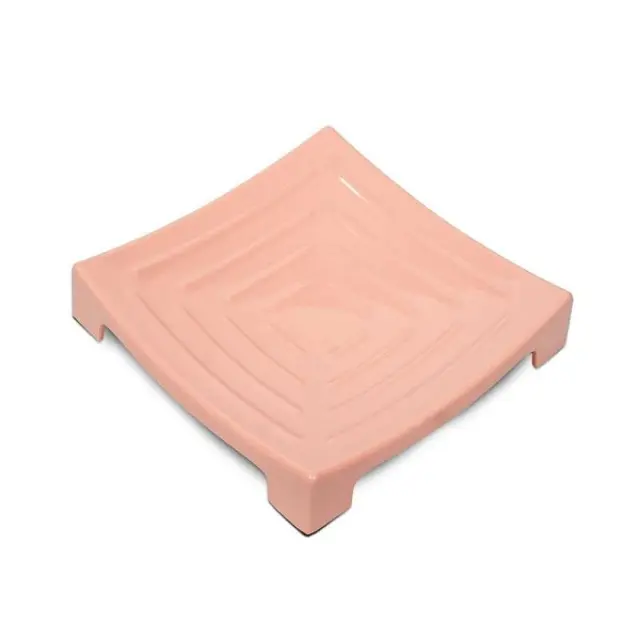 Glee Μπολ Φαγητού και Νερού Μελαμίνης – Square Cat Dish Ροζ