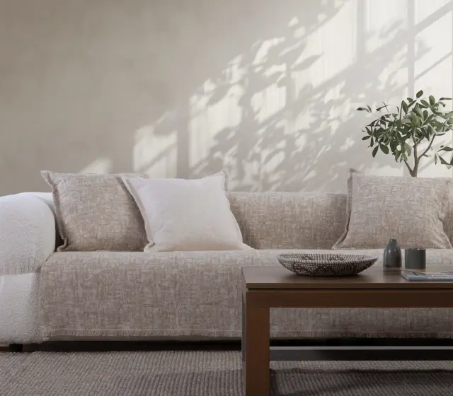 NEF-NEF ΡΙΧΤΑΡΙ ΤΡΙΘΕΣΙΟΥ ΚΑΝΑΠΕ GARCIA 170X300 NEF-NEF HOMEWARE, 75% BAMB-25% ΠΟΛ - BEIGE (038077)