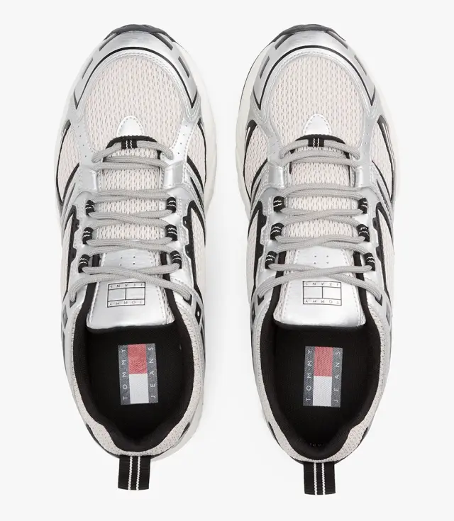 Ανδρικά Sneakers Tommy Hilfiger EM0EM01572 BDS Ασημί Μαύρο Ασημί - 44 3
