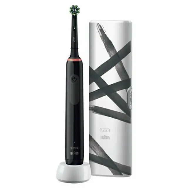Oral-B Pro 3 3500 Design Edition Ηλεκτρική Οδοντόβουρτσα με Χρονομετρητή, Αισθητήρα Πίεσης και Θήκη Ταξιδίου Black 3