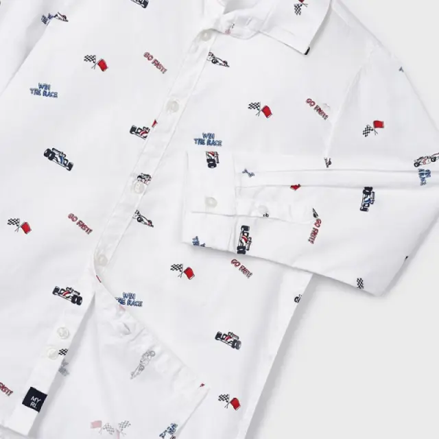 Mini 2 έως 10 ετών Πουκάμισο σταμπωτό Better Cotton λευκό - 8Ε 3