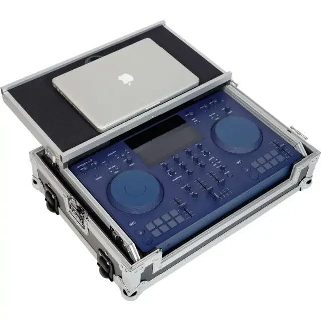WALKASSE WMC-PRO4 Flight Case Midi Controller Pioneer® DDJ-FLX4/ DDJ-400Silver (Laptop Stand, Trolley Wheels) 3