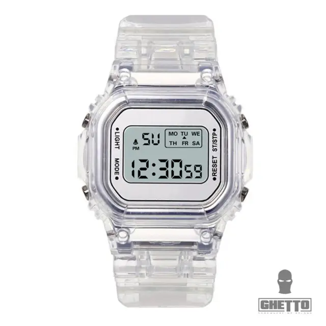 Ghetto Digital Sport Watch Unisex Fashion 2021 White