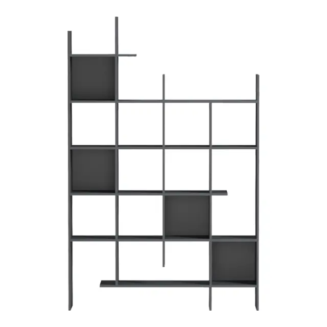 Βιβλιοθήκη Manco pakoworld ανθρακί 122x25.5x188εκ 2