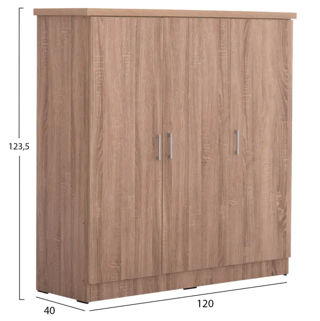 ΝΤΟΥΛΑΠΑ 3ΦΥΛΛΗ ΜΕ ΡΑΦΙΑ FB92482.01 SONAMA OAK ΜΕΛΑΜΙΝΗ 120-116x40x123,5Υεκ. 2