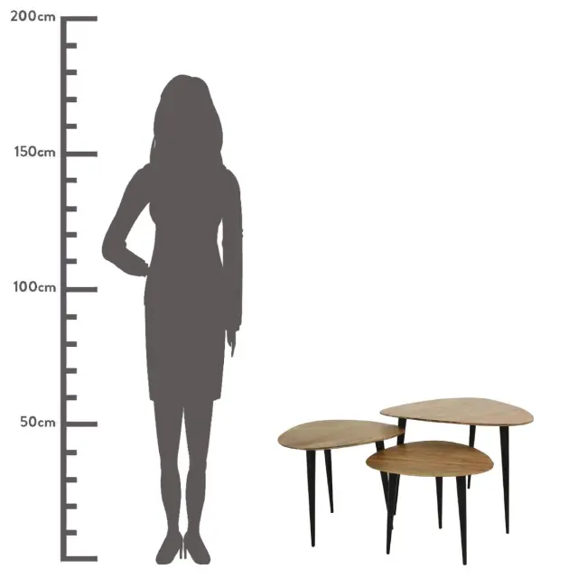 Τραπεζάκι Καφέ Ξύλο 65x65x45cm Σετ 3Τμχ 3