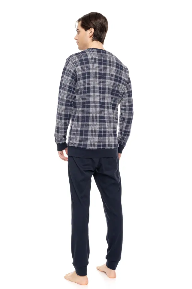 W-M719 - Type - PYJAMA JACQUARD BLUE GREY PLAID - XXL 3