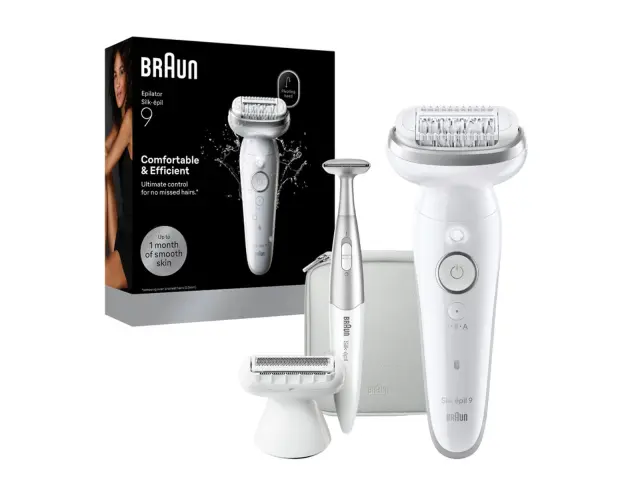 Αποτριχωτική Μηχανή Epilator Braun Silk Epil 9 Wet&Dry SES9-241 με 2 ταχύτητες και 10 εξαρτήματα - SilverSES9-241 2