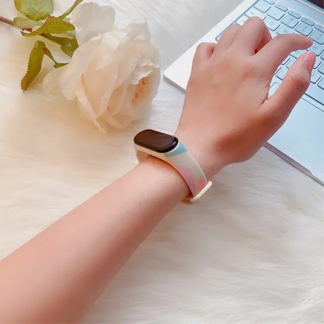 Λουράκι Σιλικόνης για Xiaomi Mi Band 3/4/5/6/7 - Hearts OEM 3