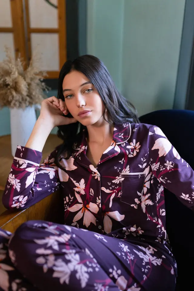 W1540 - Type - PYJAMA BUTTONED MAGENDA FLOWER 2
