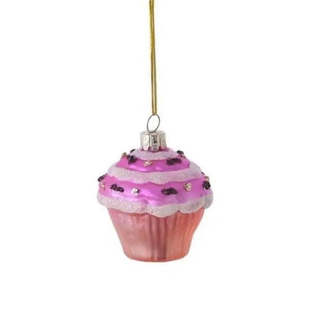 Στολίδια cupcakes, pink, 7cm, 3τεμ.