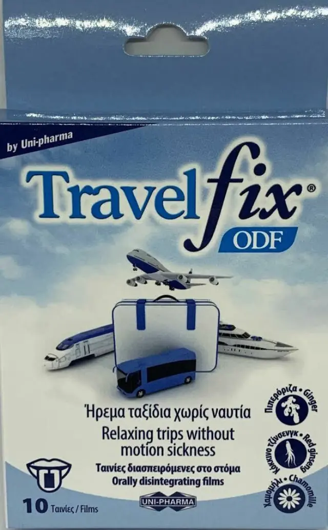 Uni-Pharma Travelfix ODF Διασπειρόμενες Ταινίες για την Ναυτία, 10τμχ 2