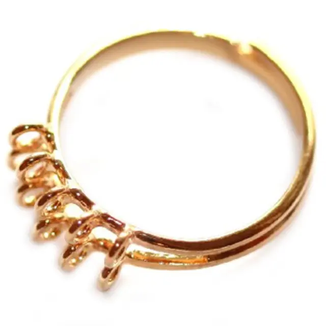 Επίχρυσο (Gold Plated) Δαχτυλίδι με 10 Κολλημένους Κύκλους Ρυθμιζομενο - 2τεμ