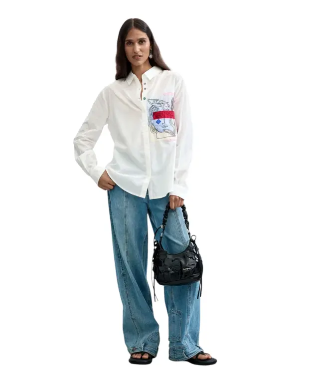 Desigual - Γυναικείo Πουκάμισο Rin 26WWCW11-1000 Λευκό 3